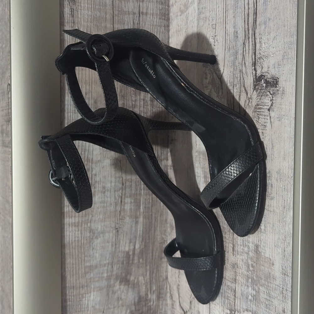 Black strappy heels